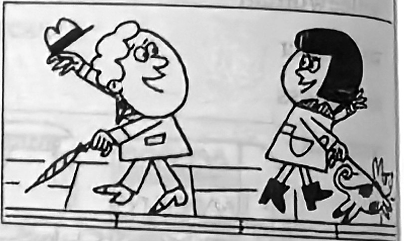 Steven and Helen say goodbye and walk away.