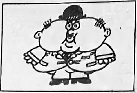 A fat man wearing a hat.
