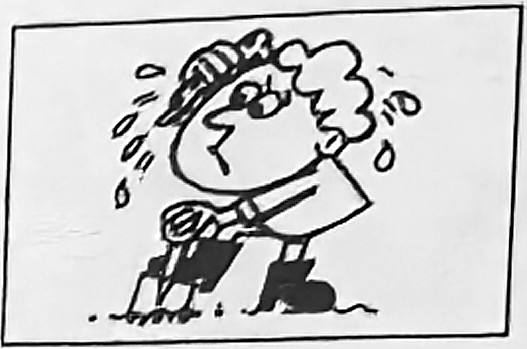 Steven feels hot and wipes his face.