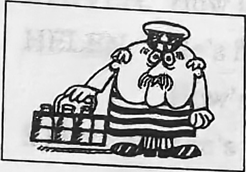 An old milkman carrying bottles.