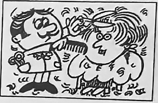 A busy hairdresser cutting a customer’s hair.