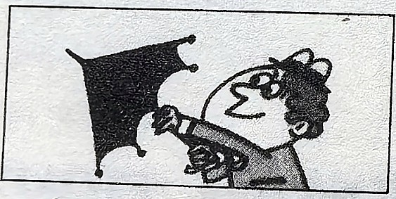 Steven with a umbrella.