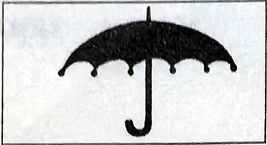 A umbrella; the printed colour cue is black.
