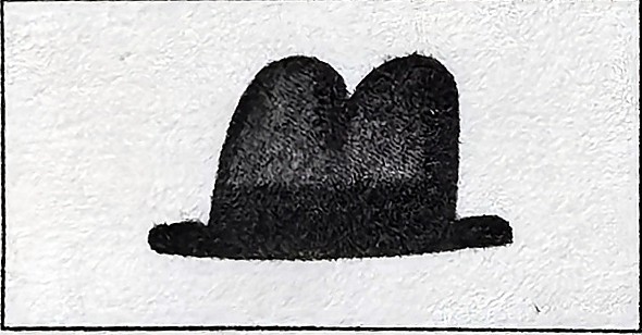 A hat; the printed colour cue is grey and black.