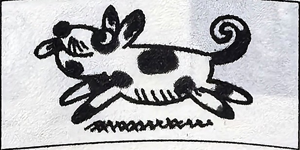 A dog; the printed colour cue is brown and white.