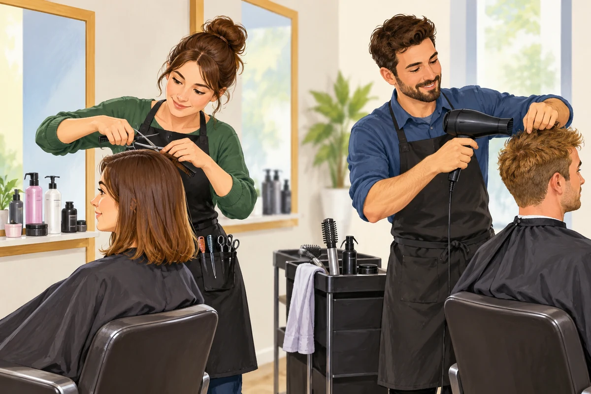 Two hairdressers.
