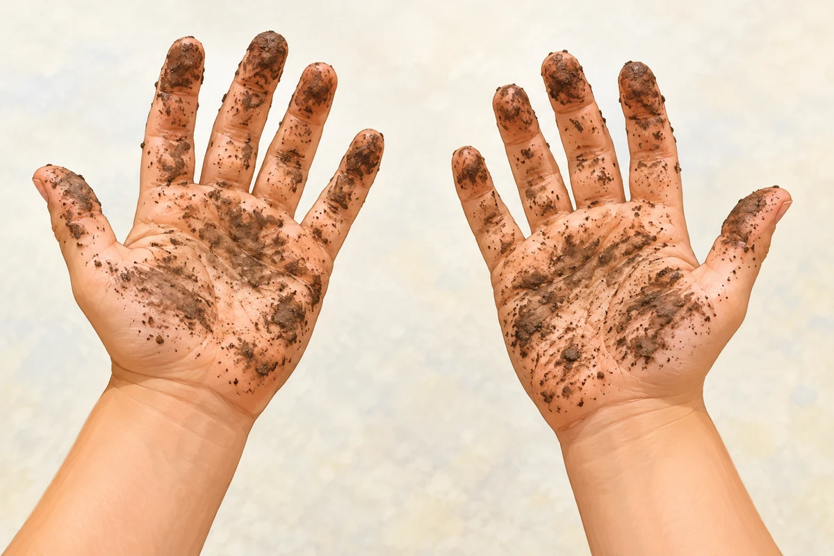 The hands are dirty.