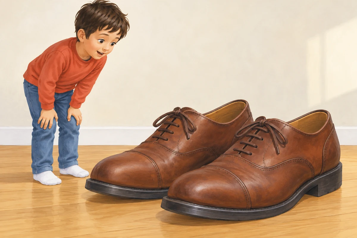 The shoes are big.