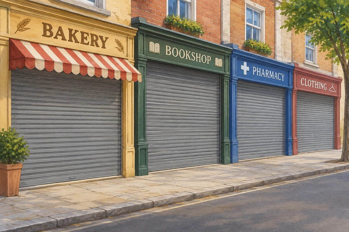 The shops are shut.