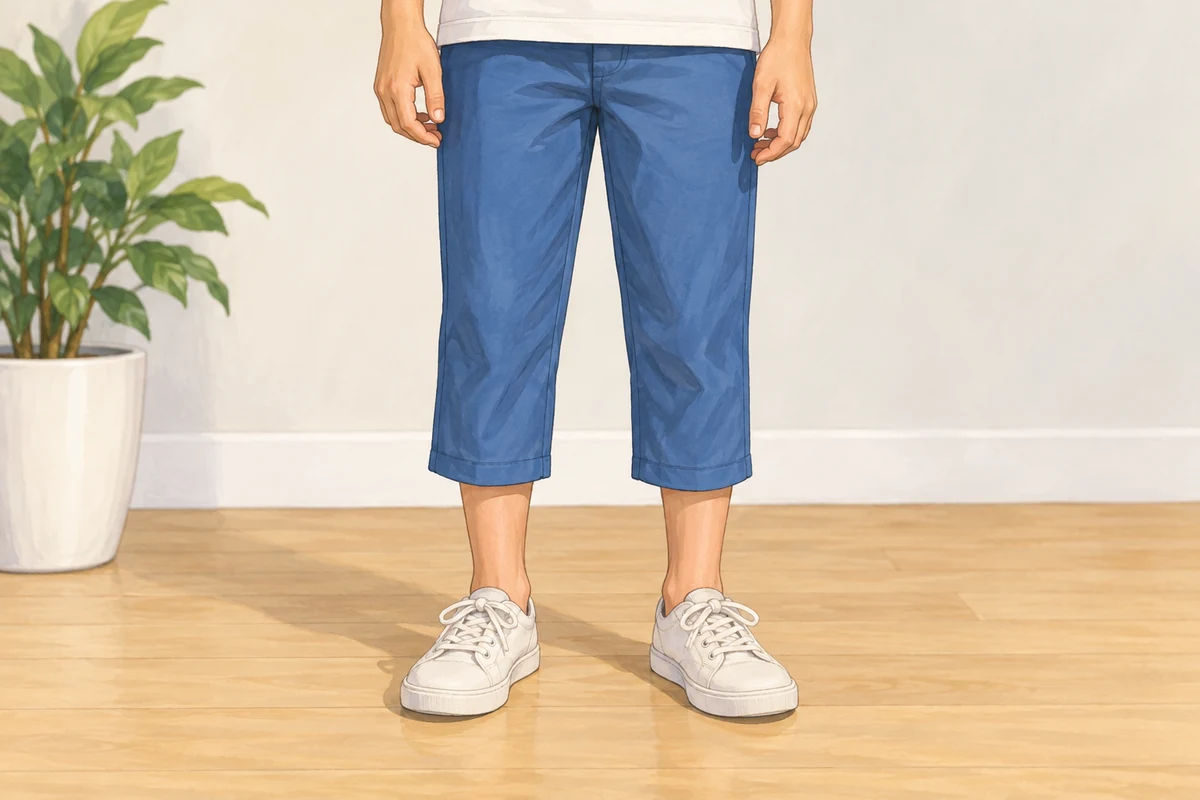 The trousers are short.
