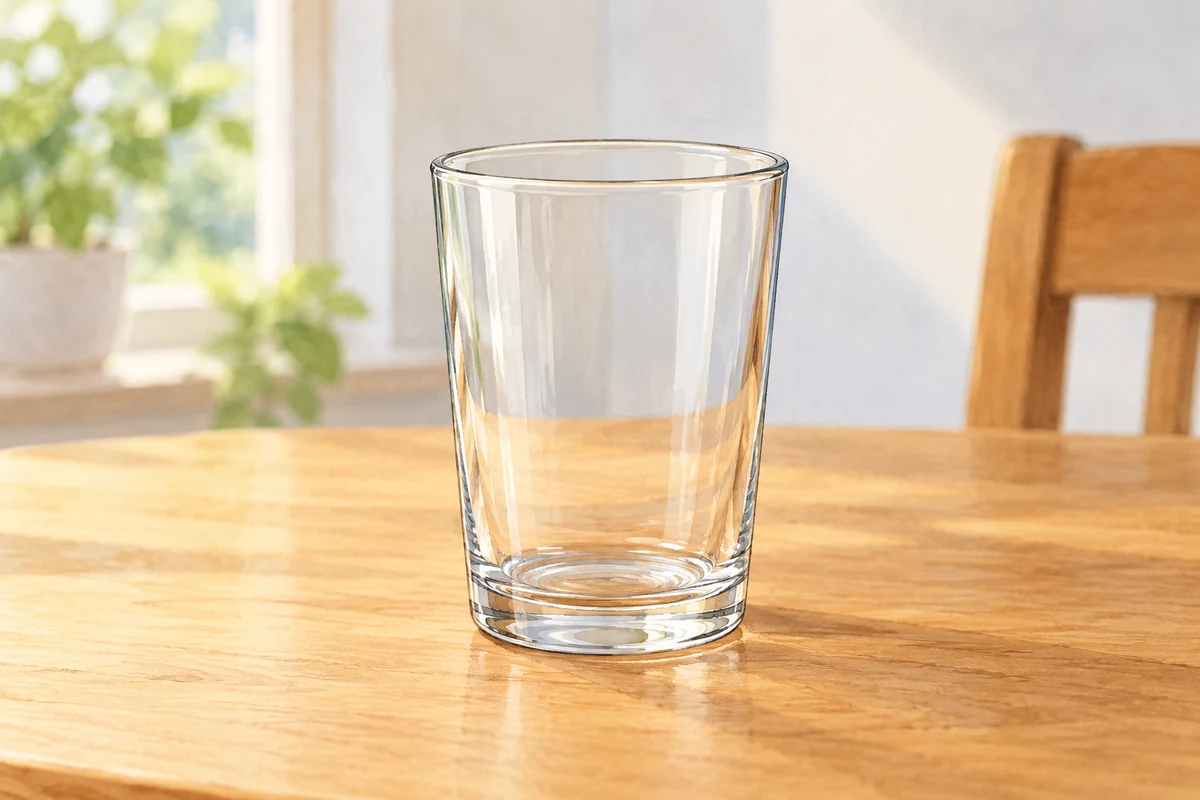 A empty glass.