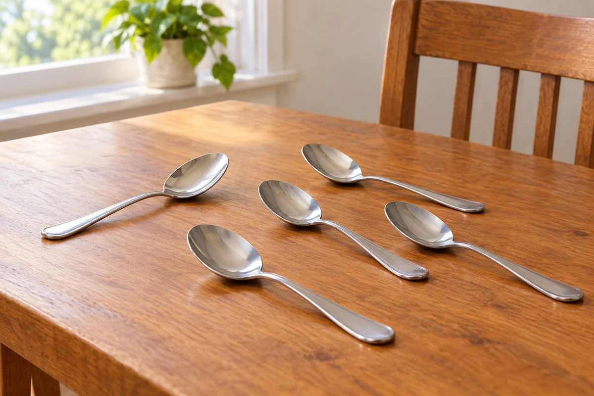 Spoons on the table.
