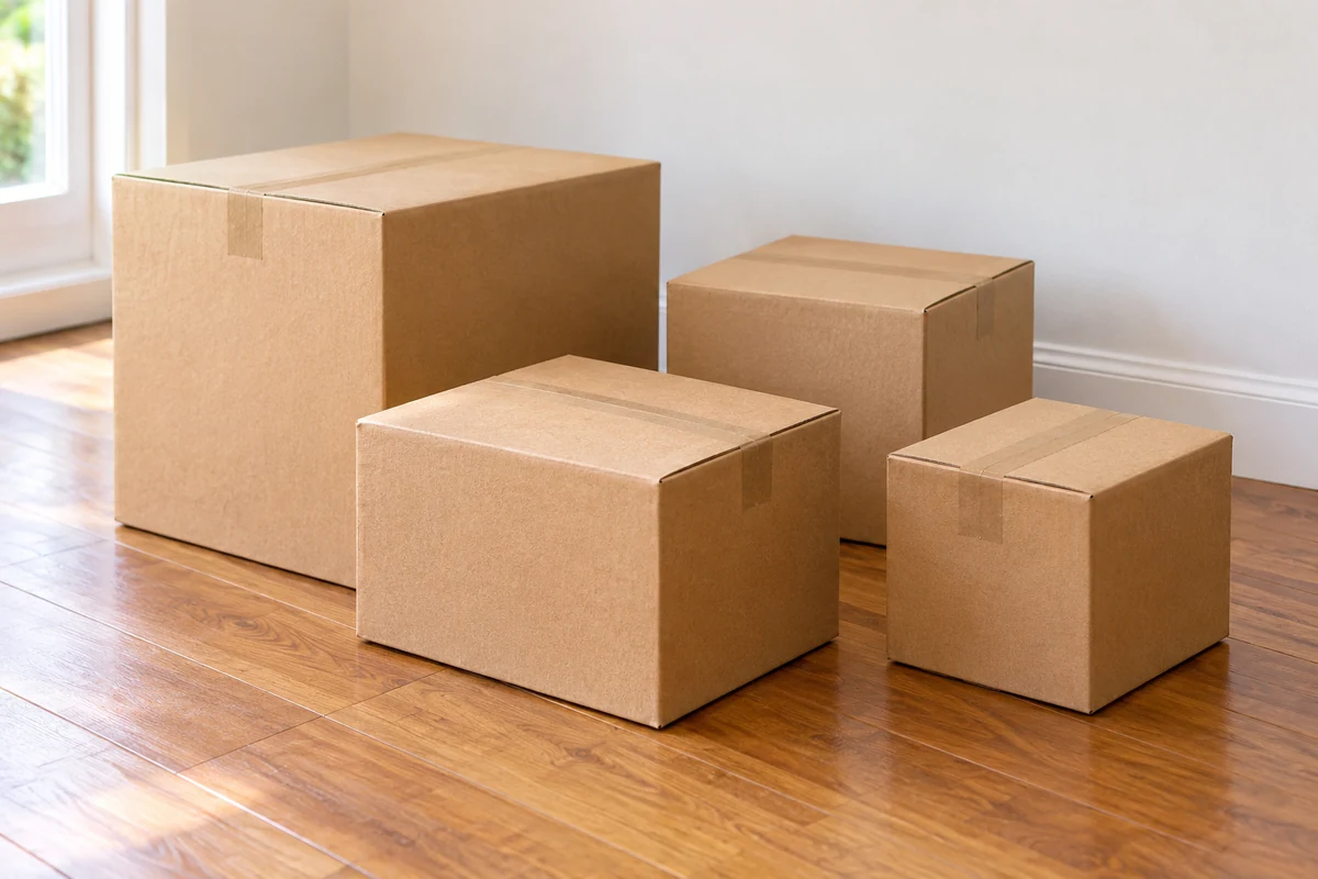 Boxes on the floor.