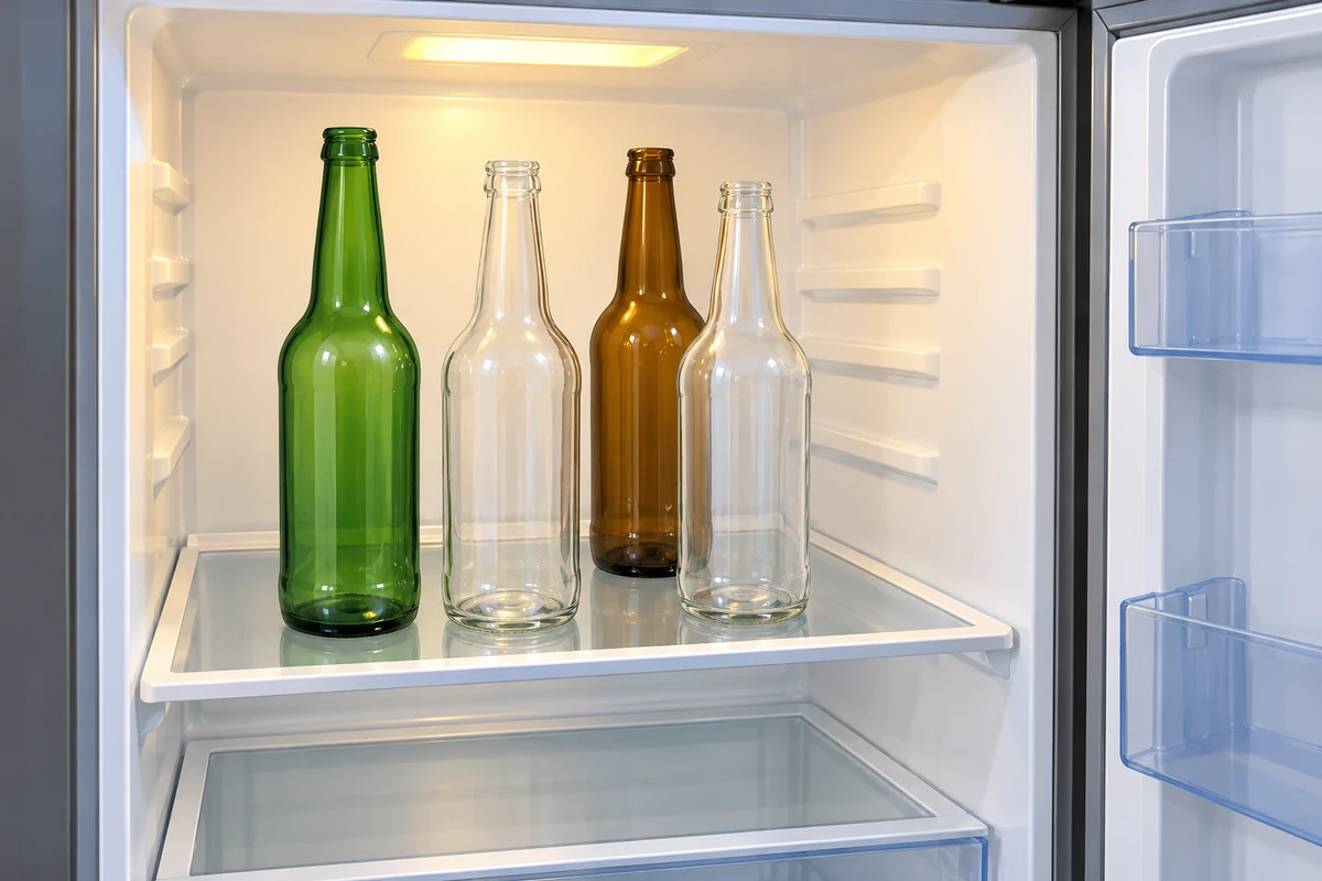 Some bottles in the refrigerator.