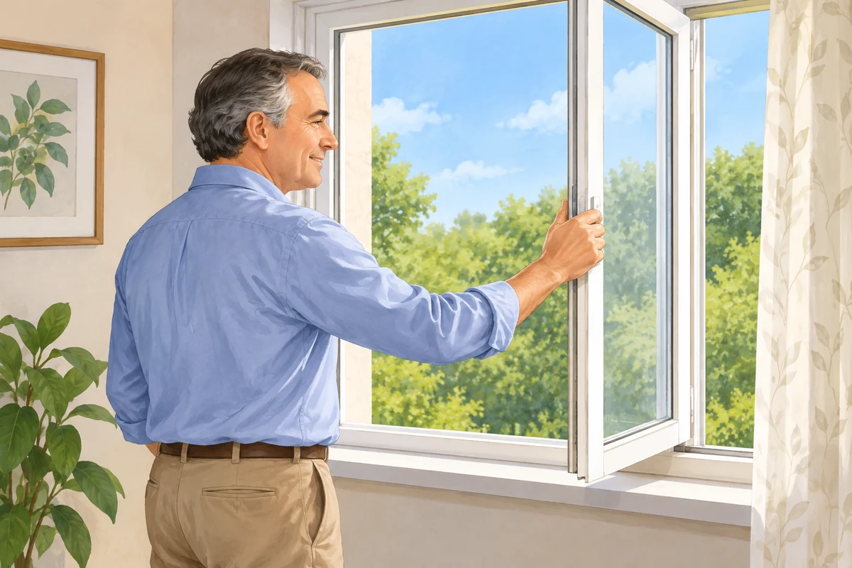 Mr. Richards is opening the window.