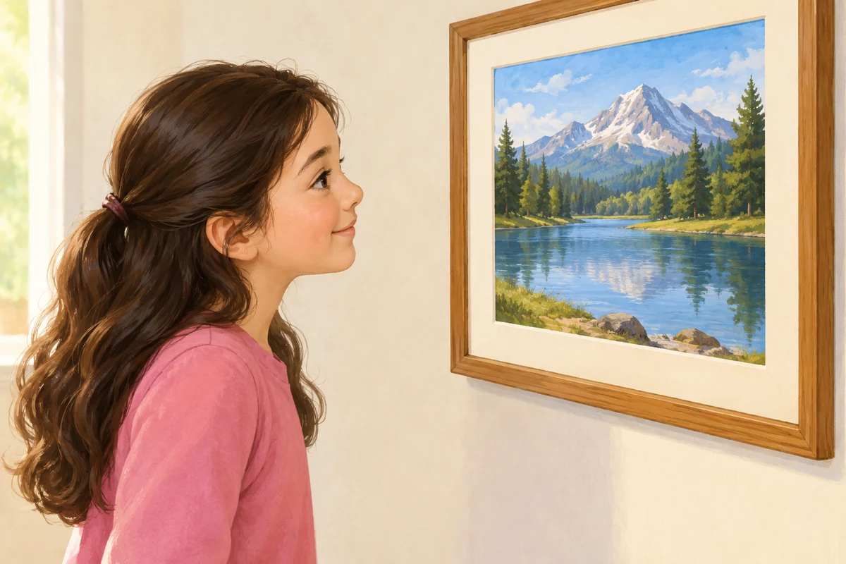 My sister is looking at a picture.