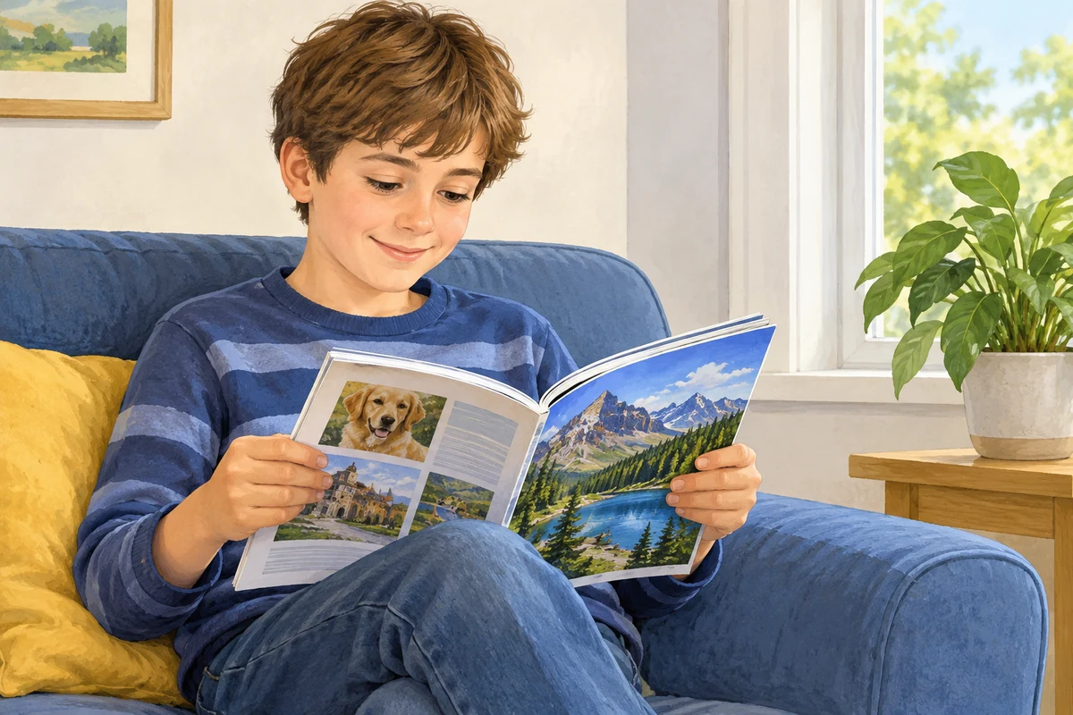 Jack is reading a magazine.