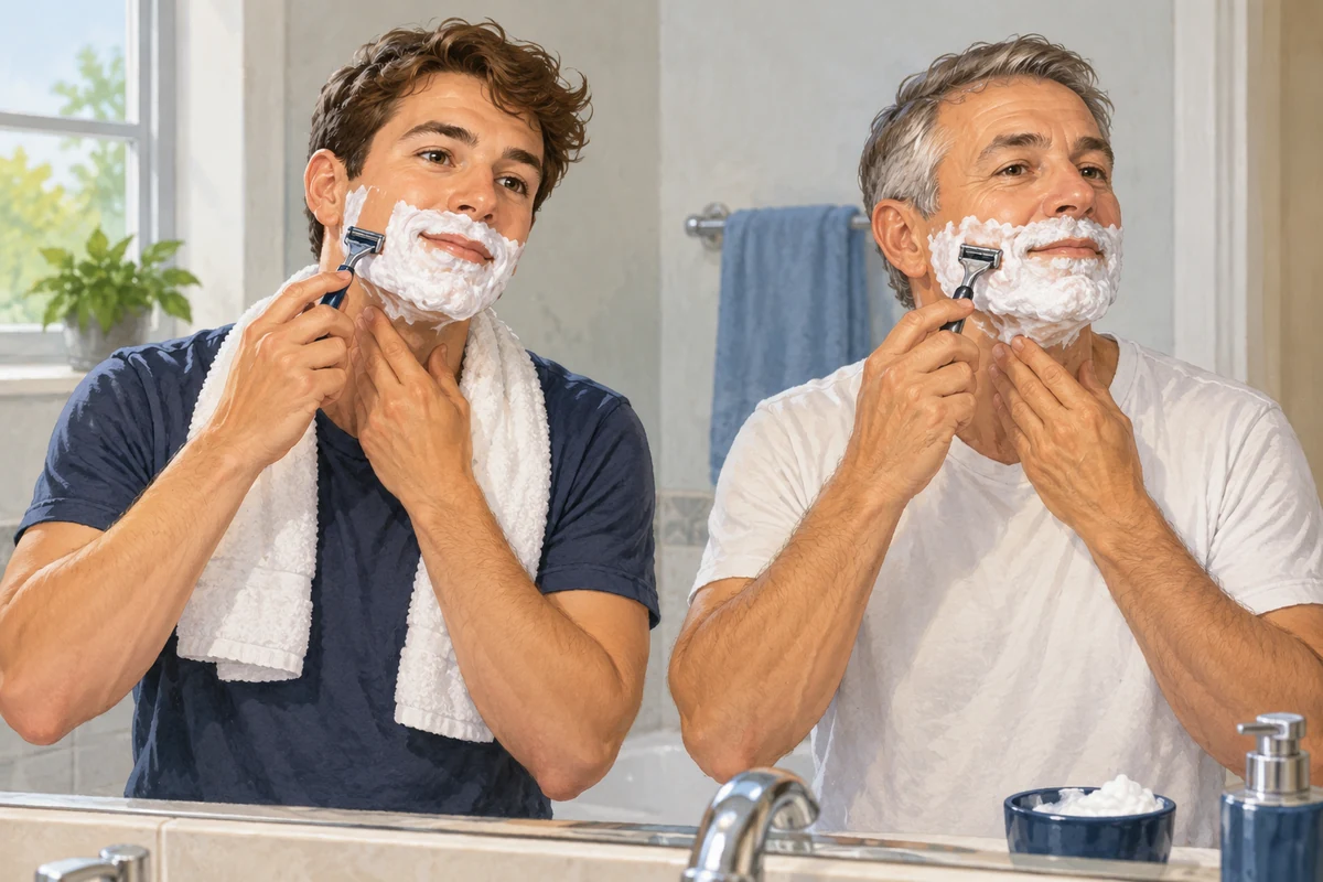 The men are shaving.