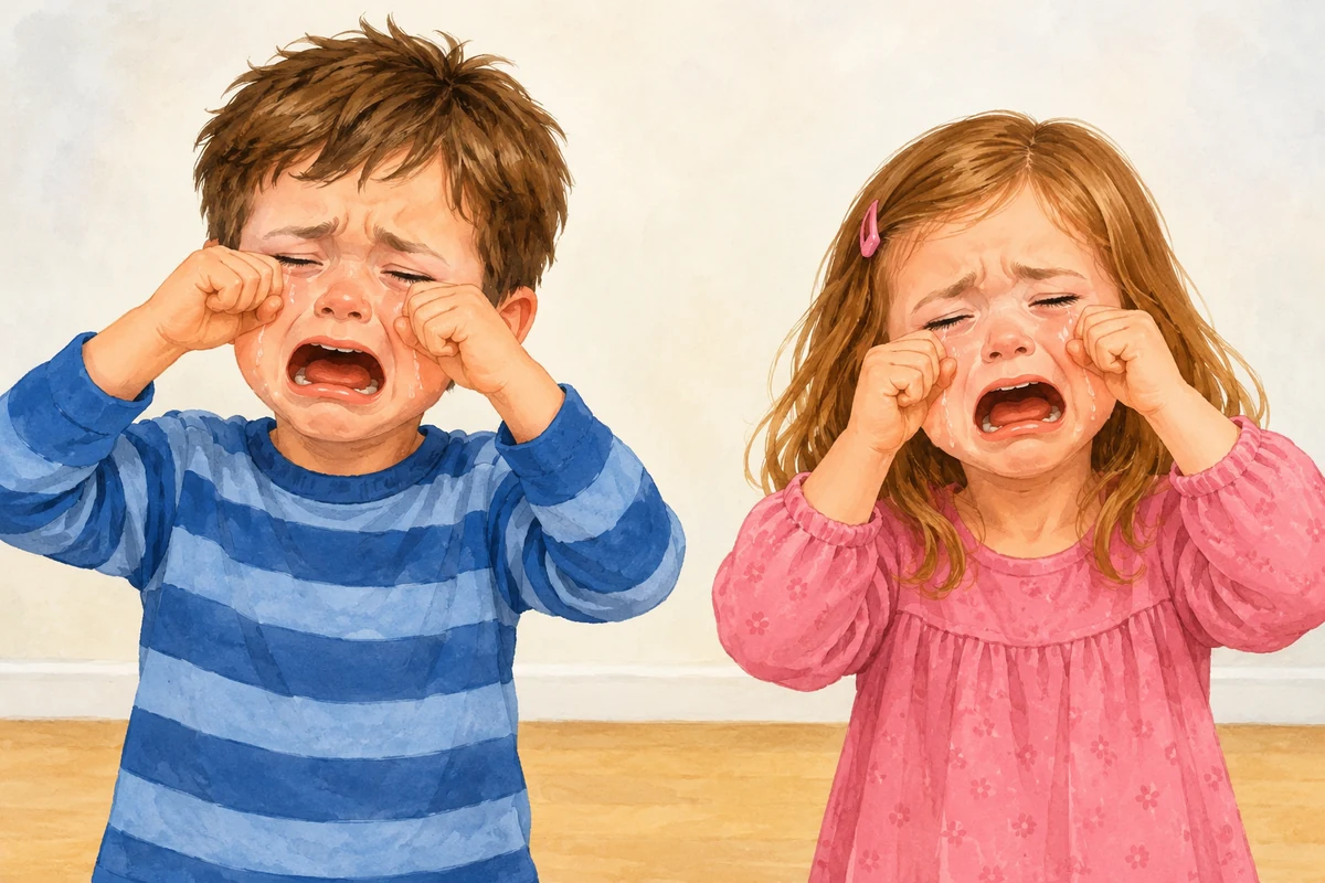 The children are crying.