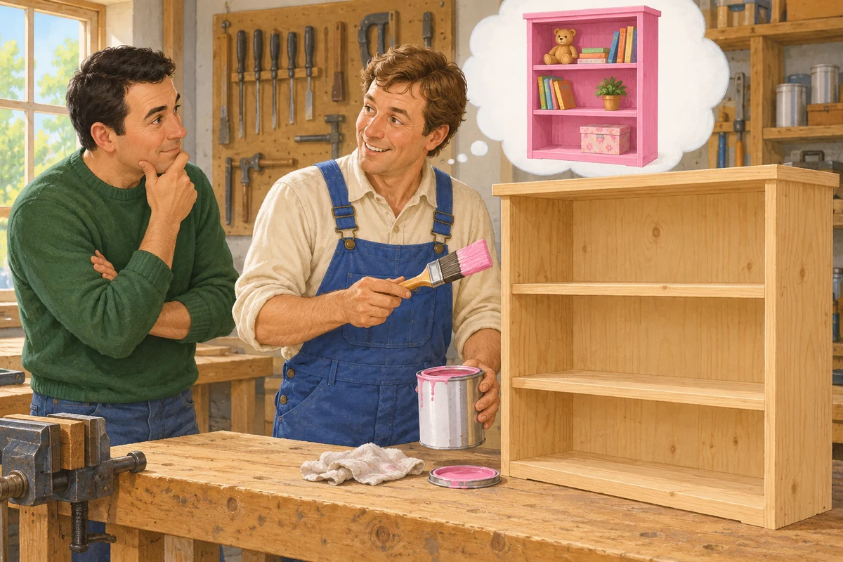 George plans to paint the bookcase.
