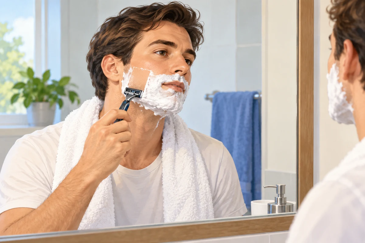 Now I am shaving.