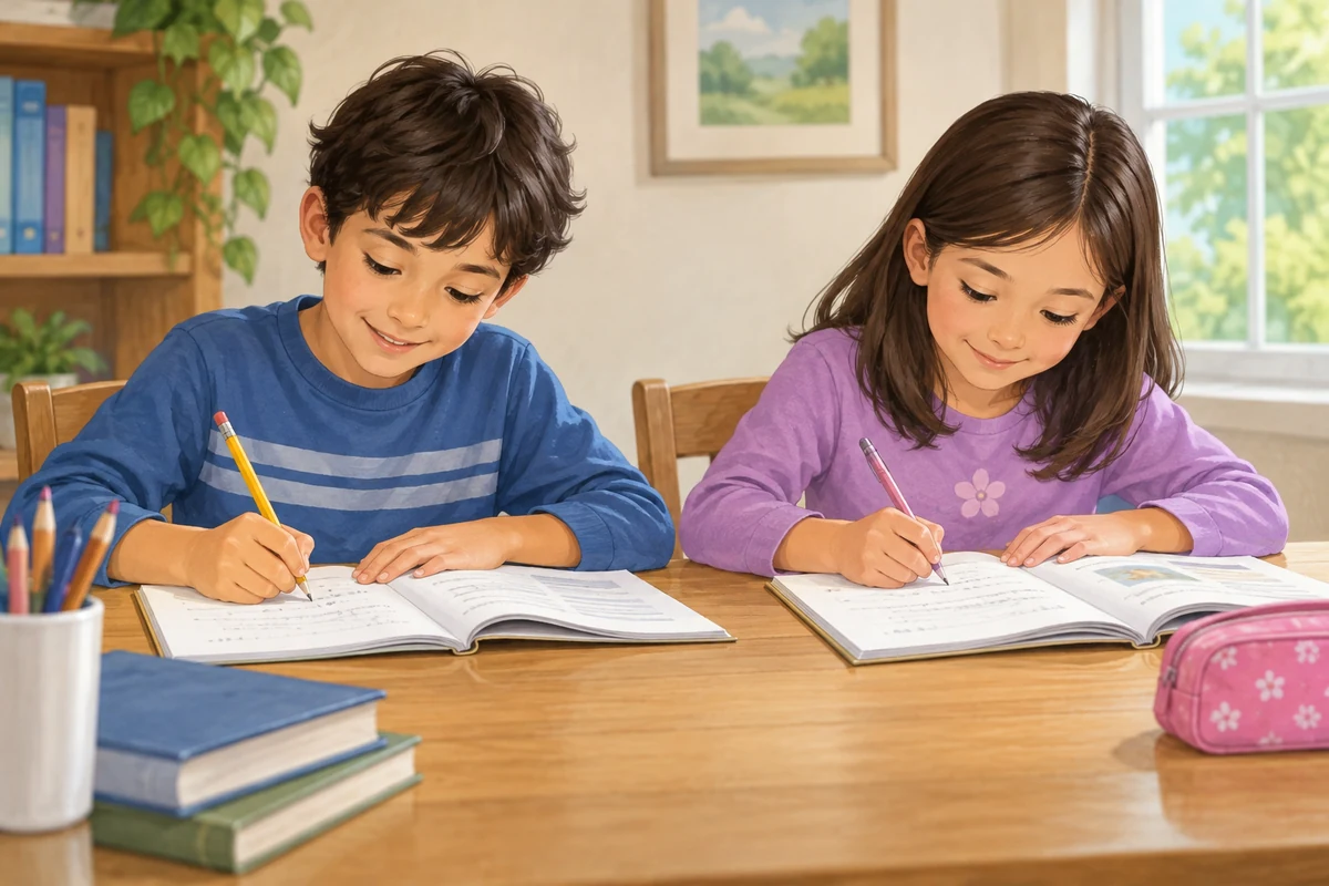 Now we are doing our homework.