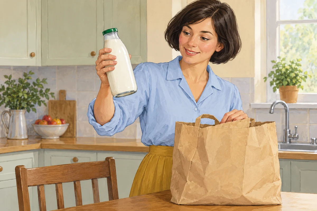 A bottle of milk.