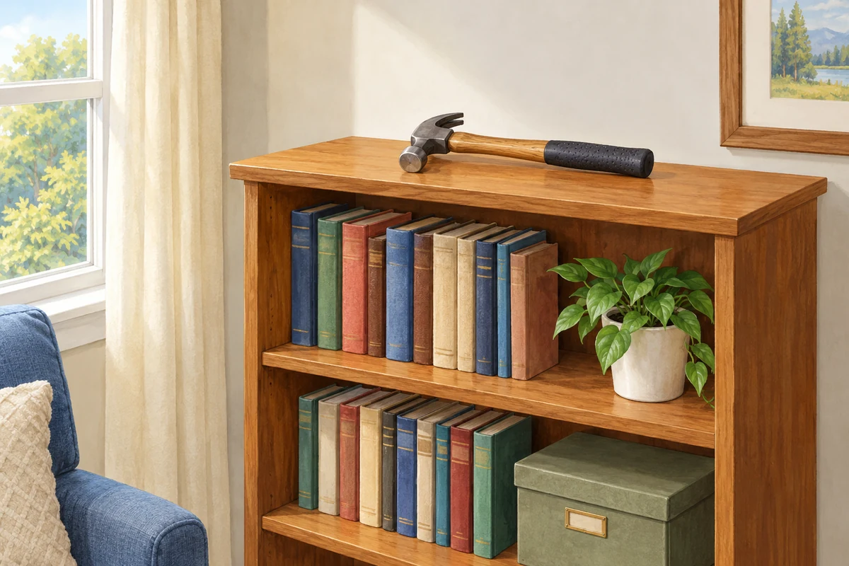 hammer on that bookcase