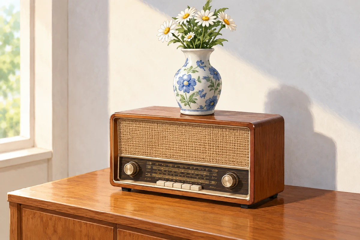 vase on that radio