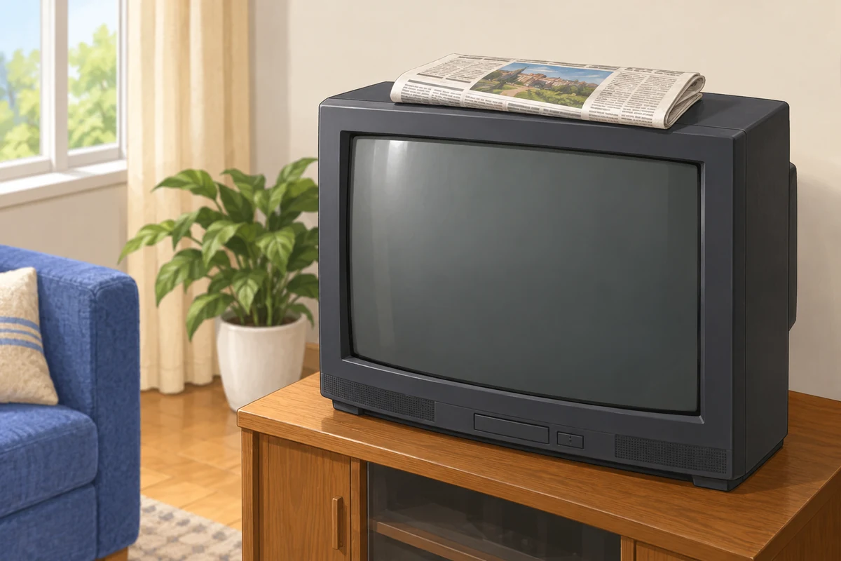 newspaper on that television