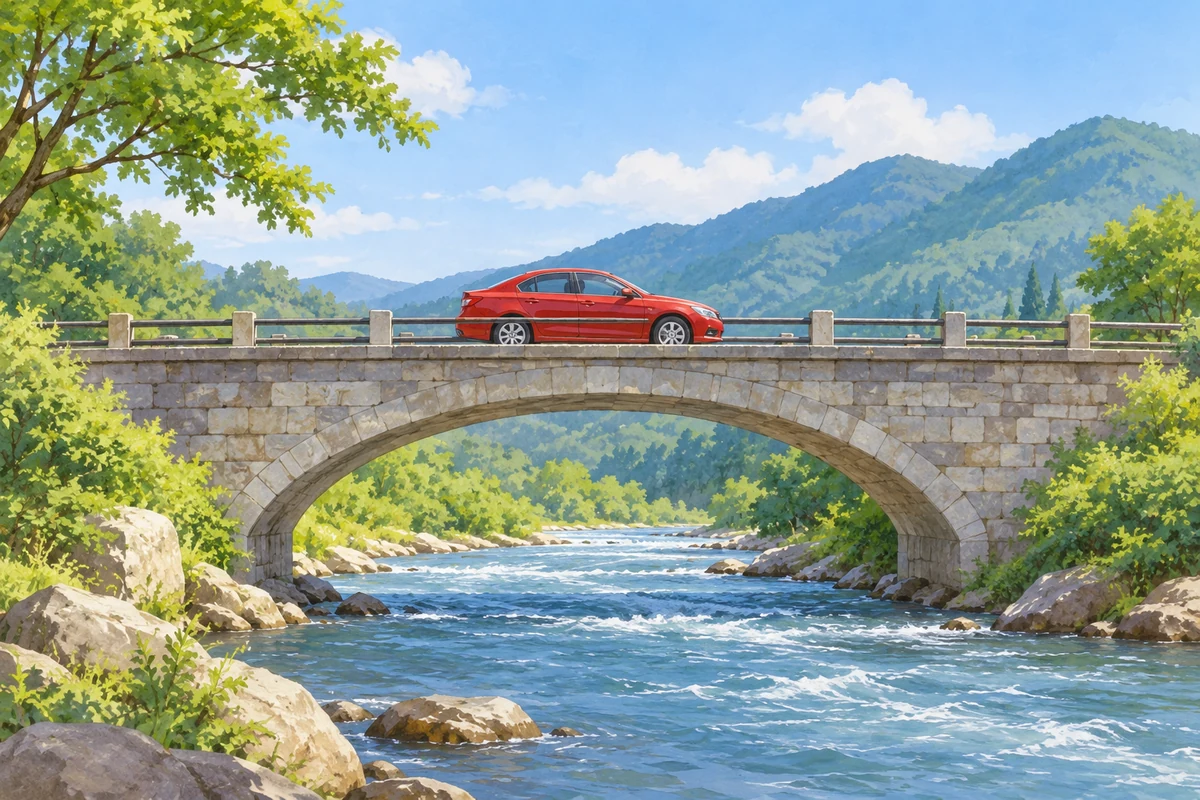 car on that bridge