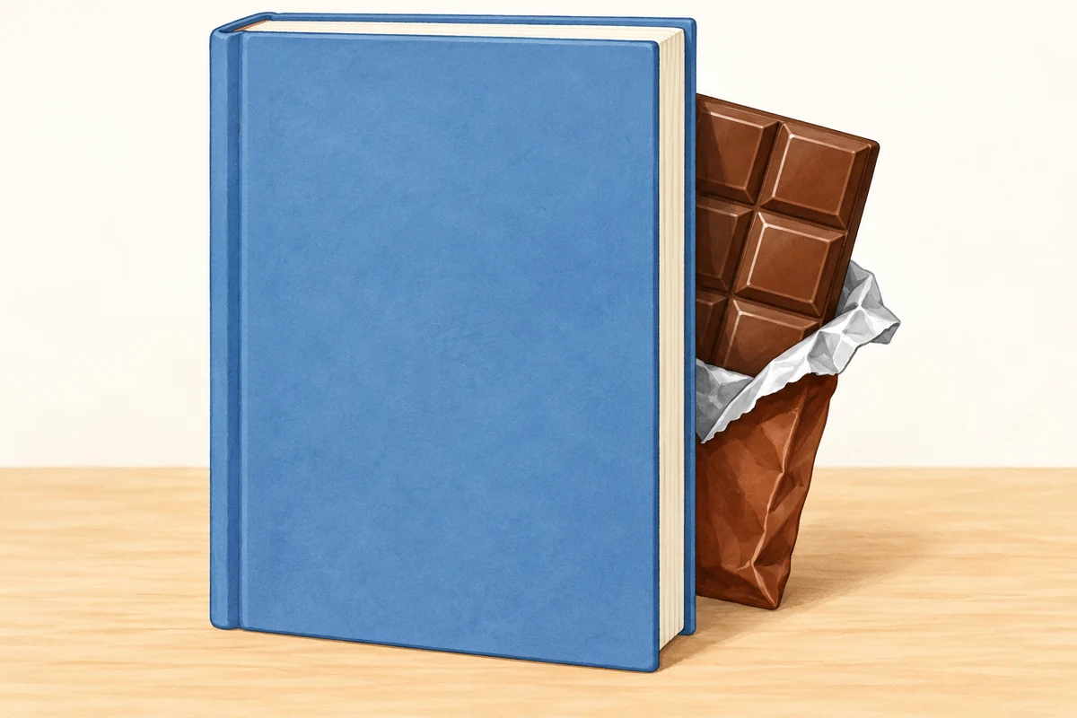 chocolate behind that book