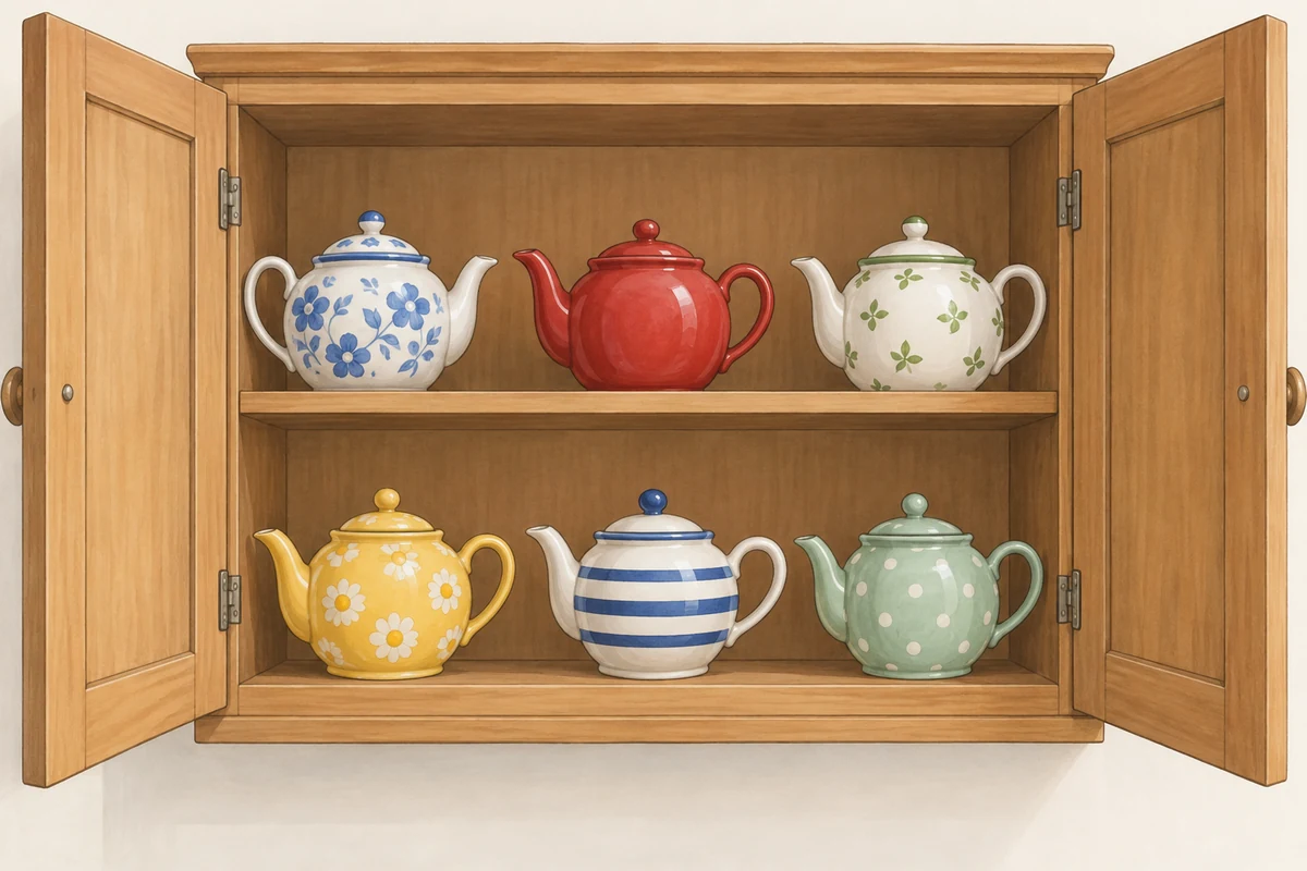 teapots in the cupboard