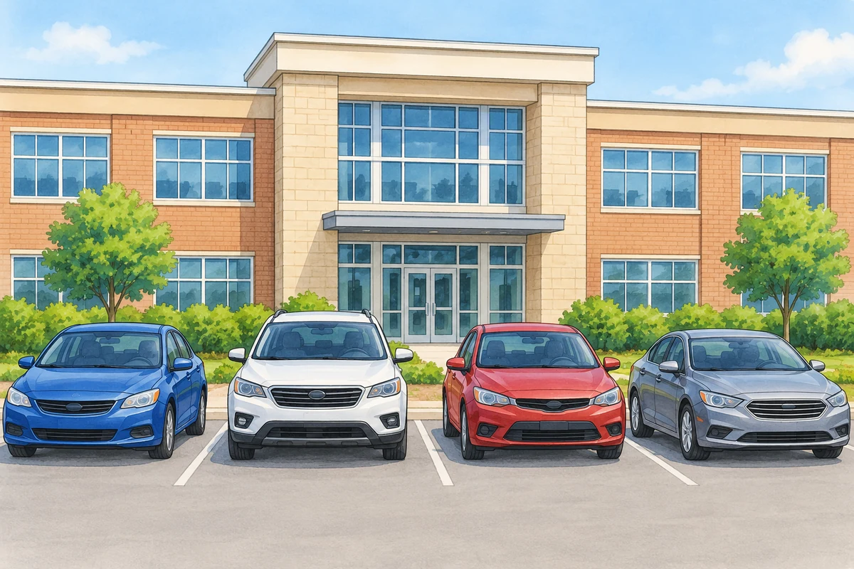 cars in front of that building