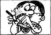 A person shaves.