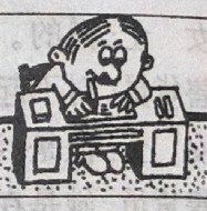 A man works at a desk in an office with filing cabinets.