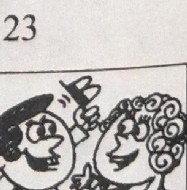 A boy greets a girl who waves back.