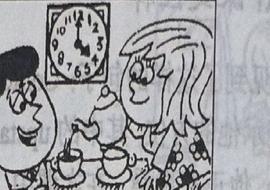A man and a woman have tea together at a table.